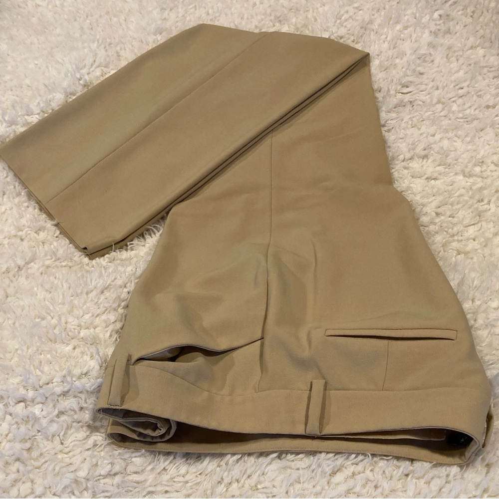 Elie Tahari Wide Leg wool blend Slacks Ecru creamy tan